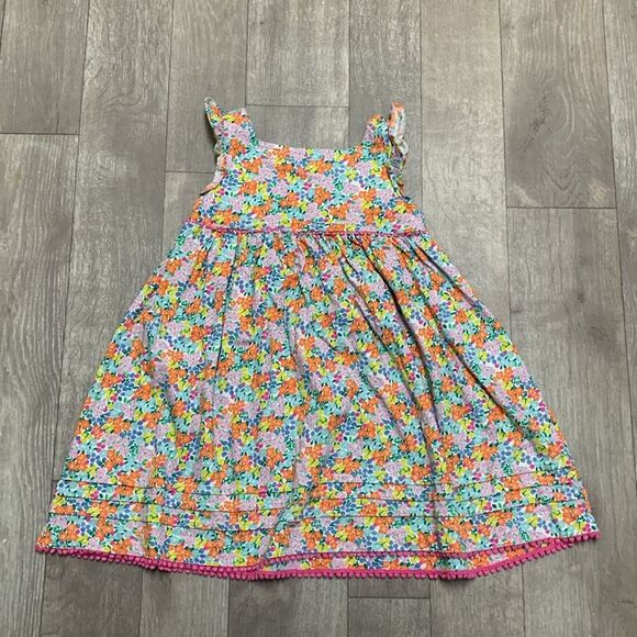 Girls Mini Boden Floral Ruffled Boho Pleated Sleeveless Dress - Picture 2 of 7